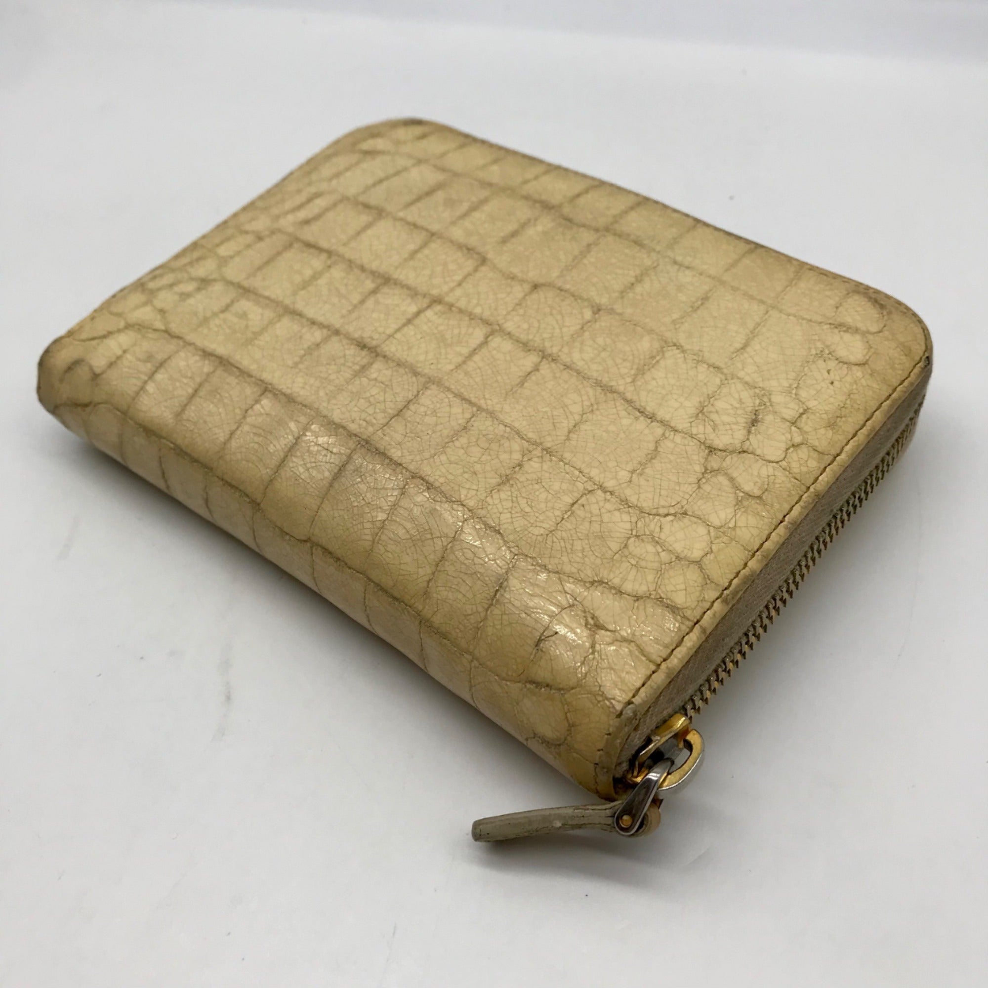 Miu Miu Cream Croc Embossed Leather Notepad Mini Cover