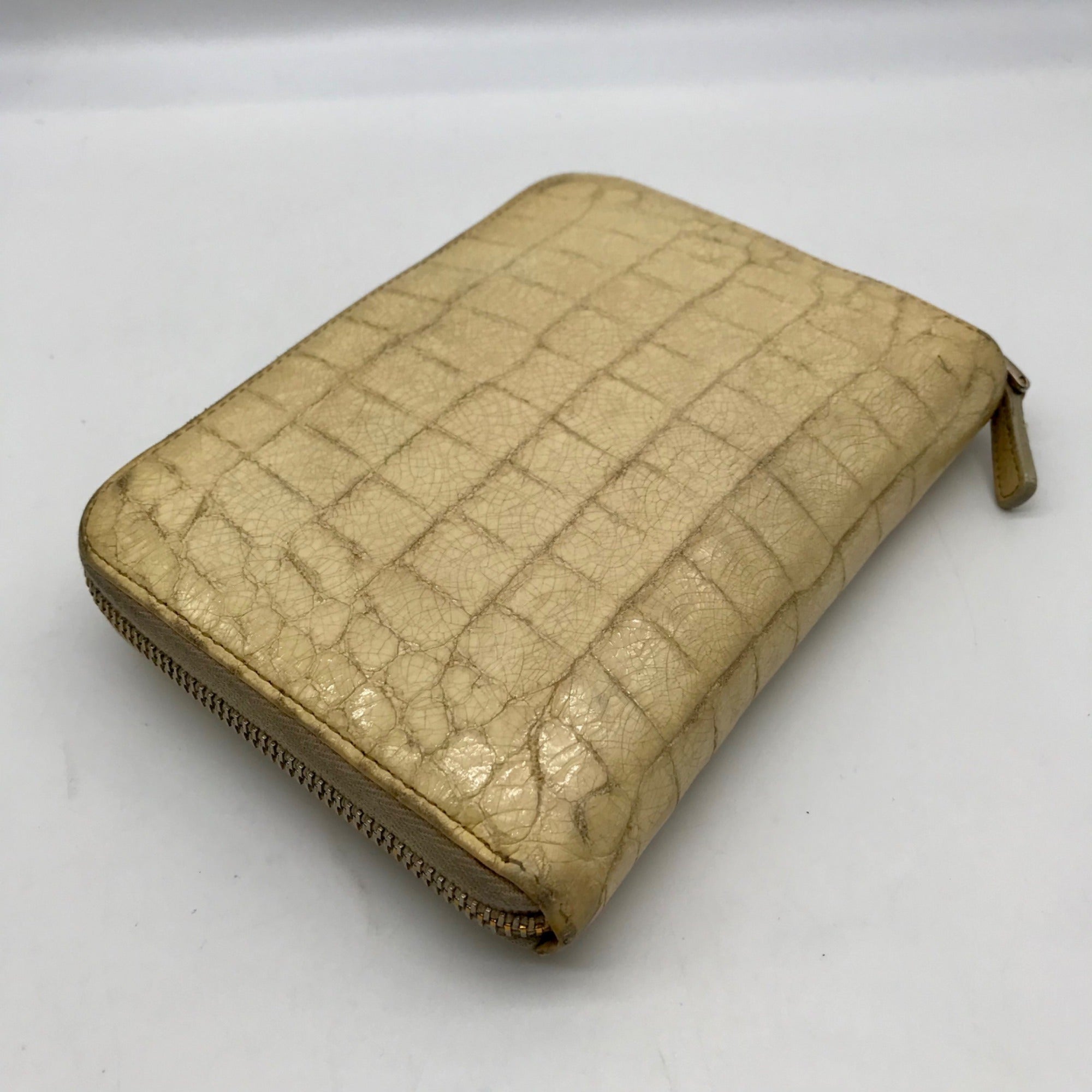 Miu Miu Cream Croc Embossed Leather Notepad Mini Cover