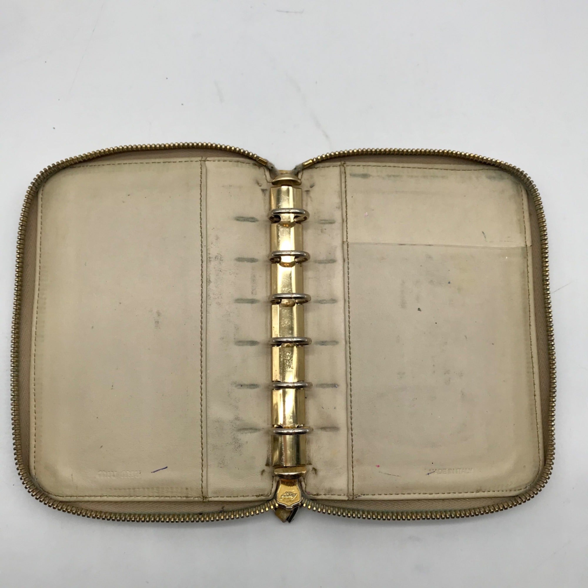 Miu Miu Cream Croc Embossed Leather Notepad Mini Cover