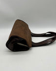 Gambini Black Pleated Suede  Shoulder Bag