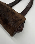Gambini Black Pleated Suede  Shoulder Bag