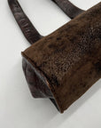 Gambini Black Pleated Suede  Shoulder Bag