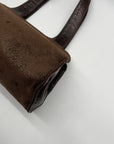 Gambini Black Pleated Suede  Shoulder Bag