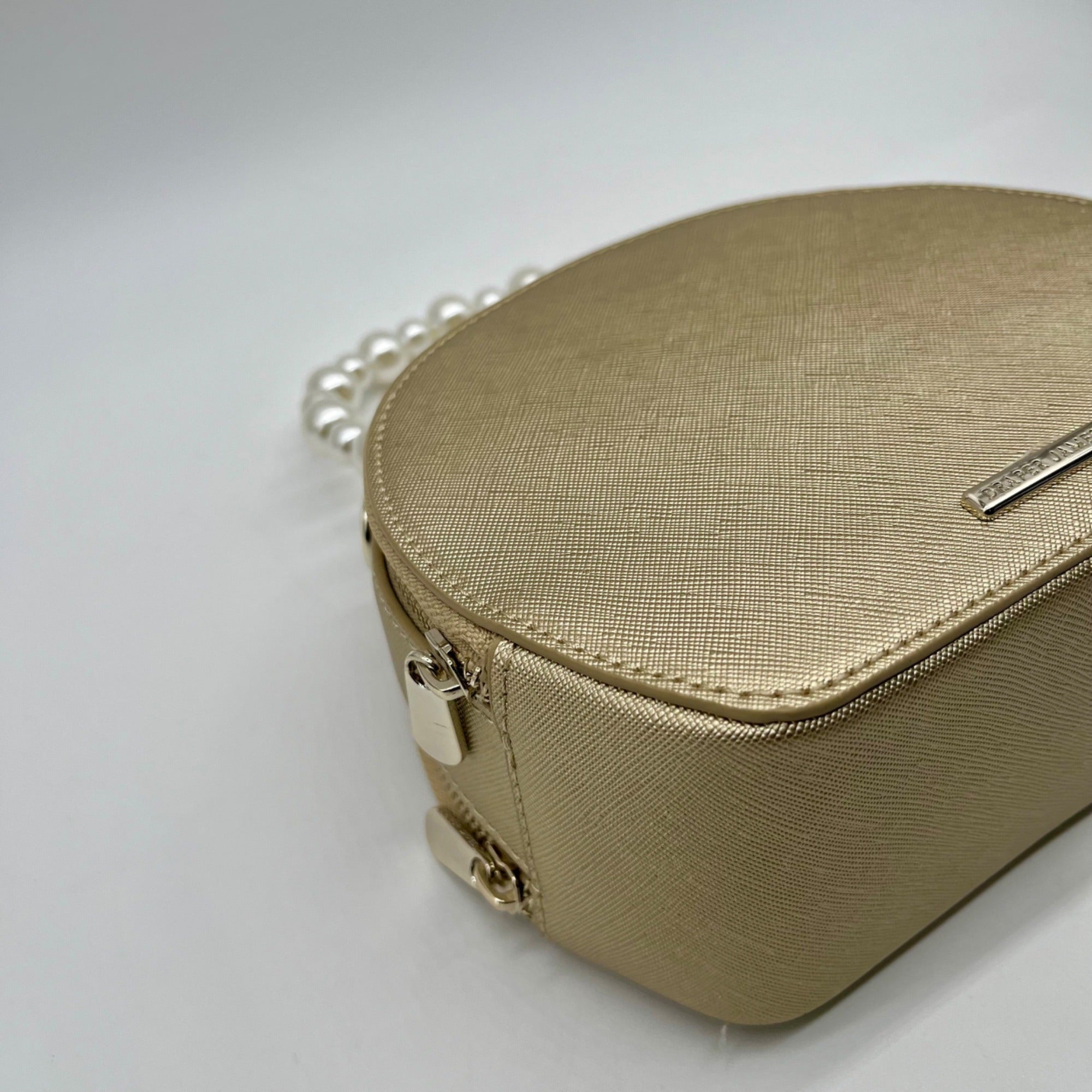 Draper James Gold Round Crossbody Bag