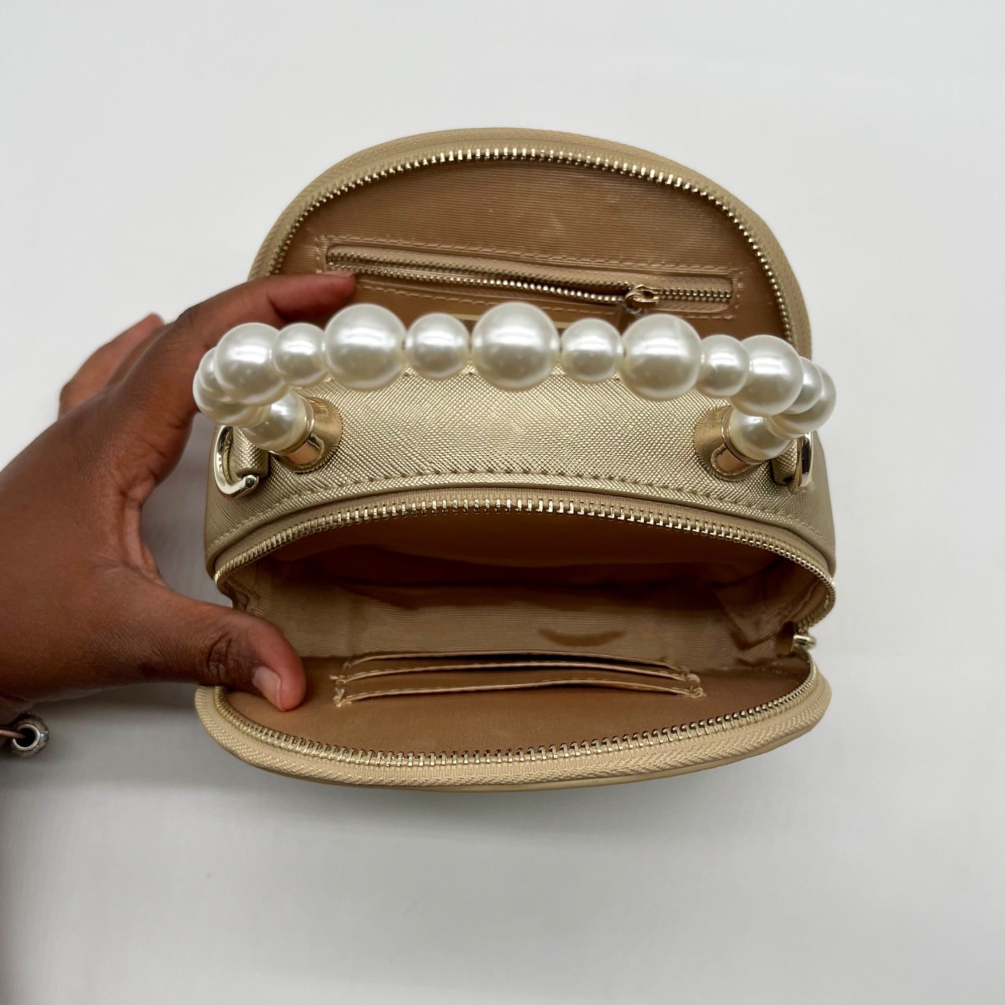 Draper James Gold Round Crossbody Bag