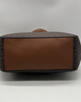 Michael Kors Brown Monogram Jet Set Large Travel Chain Shoulder Bag