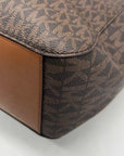 Michael Kors Brown Monogram Jet Set Large Travel Chain Shoulder Bag