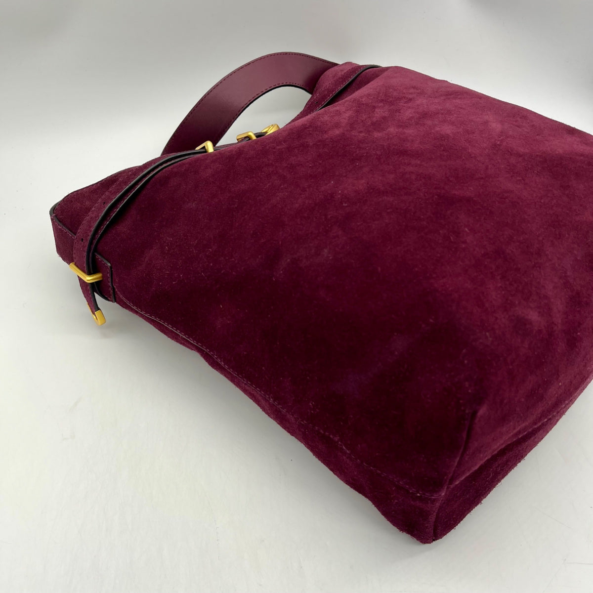 Madewell Red Belted Suede Satchel Bag