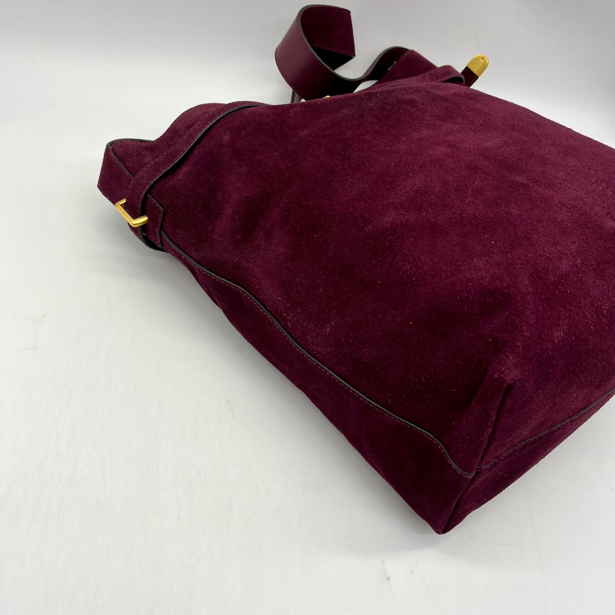 Madewell Red Belted Suede Satchel Bag