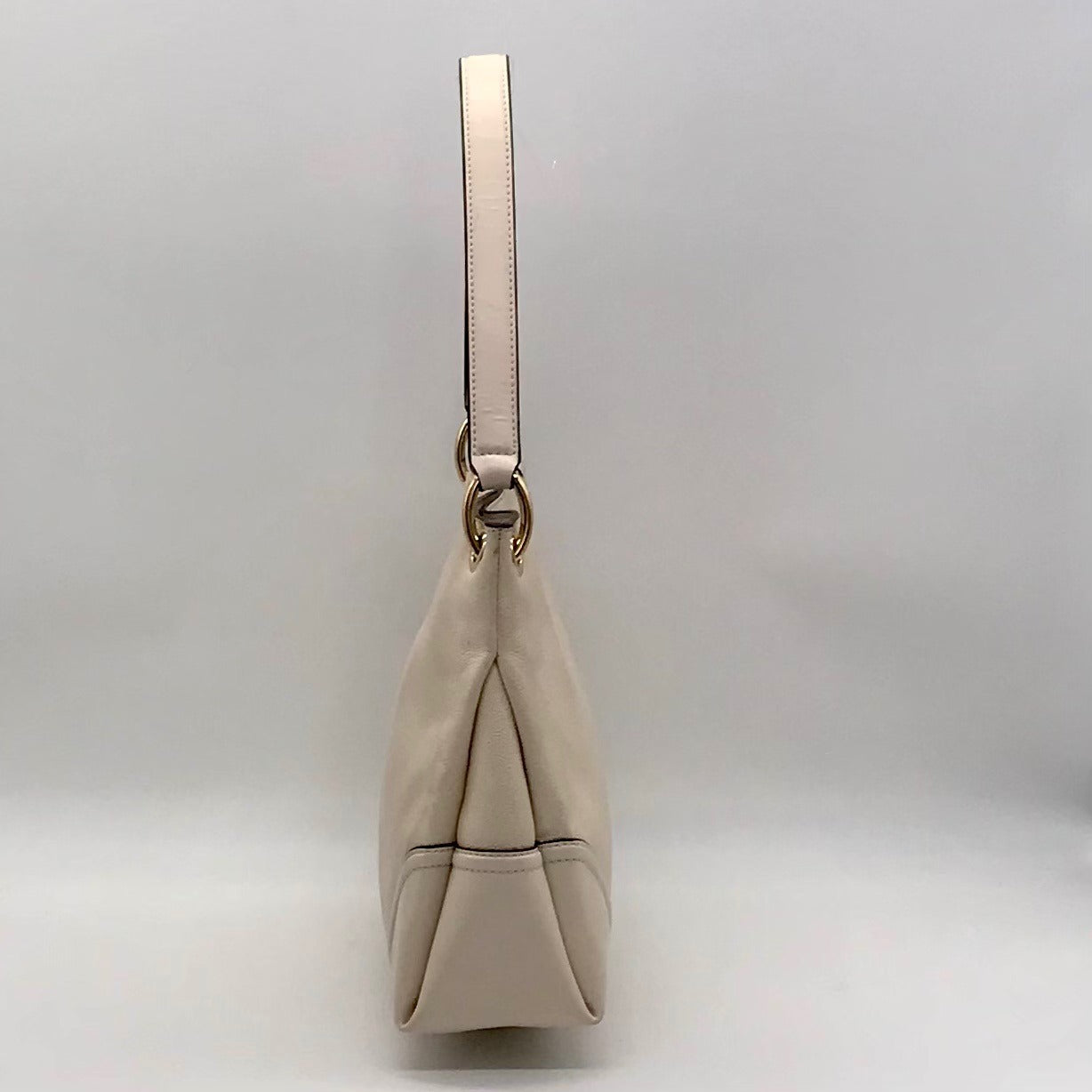 Michael Kors Beige Pebbled Leather Nicole Medium Shoulder Bag
