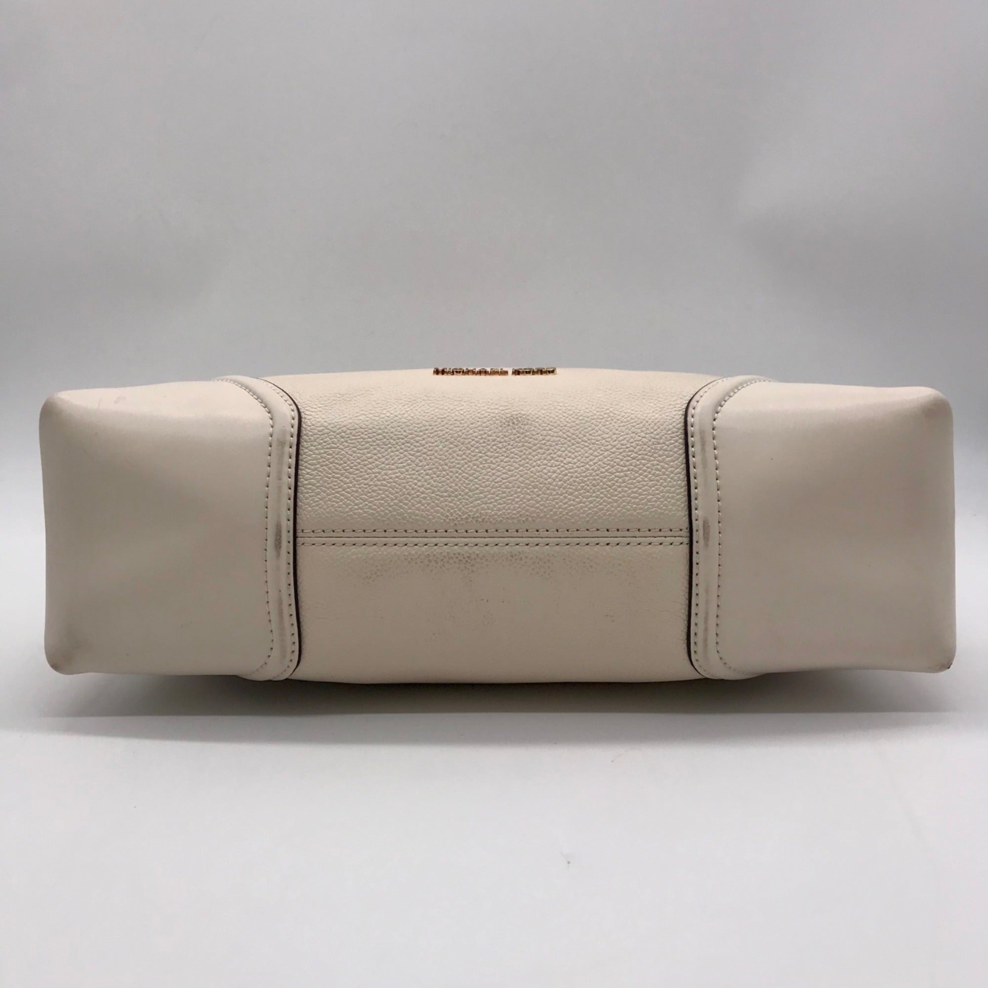 Michael Kors Beige Pebbled Leather Nicole Medium Shoulder Bag