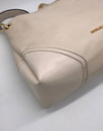 Michael Kors Beige Pebbled Leather Nicole Medium Shoulder Bag