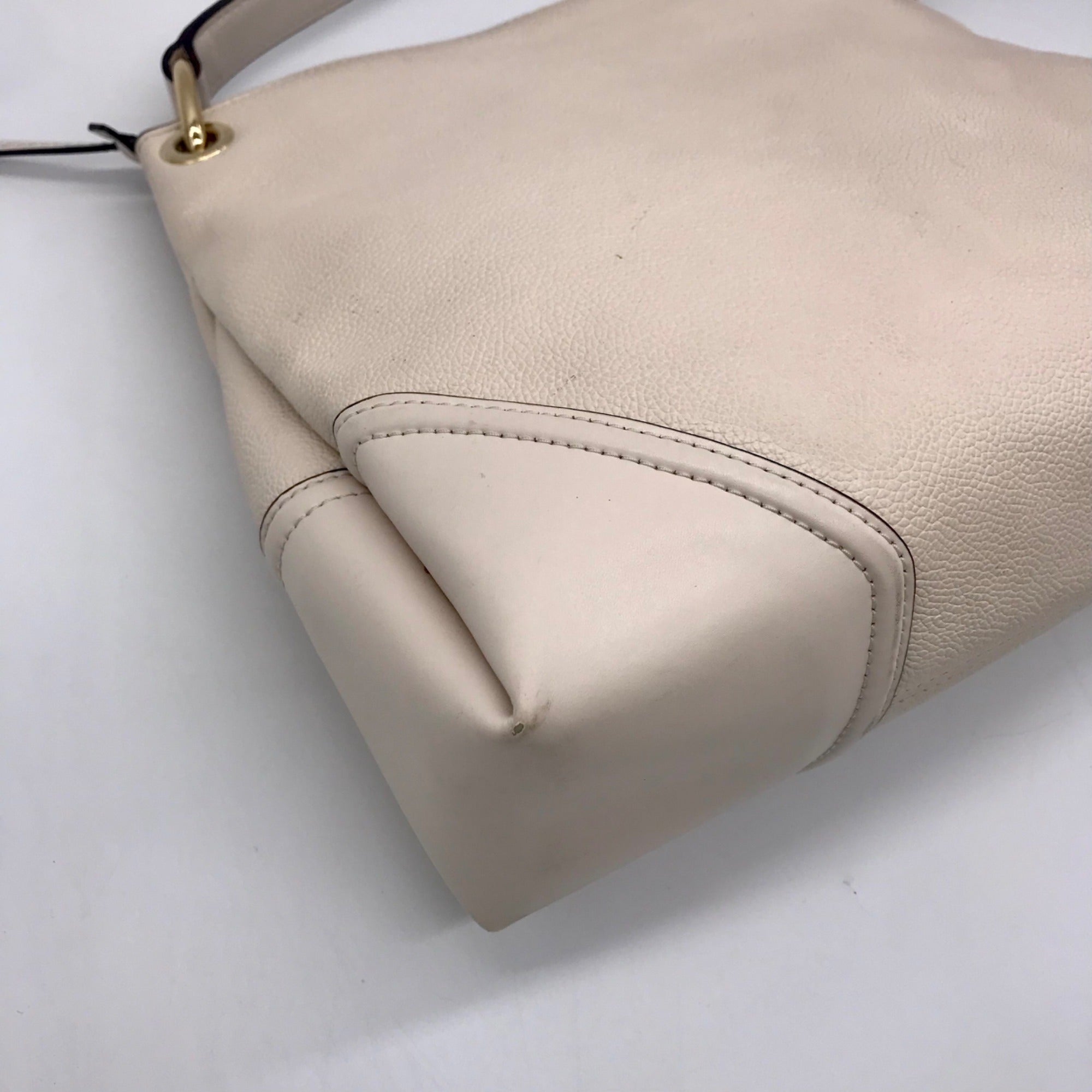 Michael Kors Beige Pebbled Leather Nicole Medium Shoulder Bag