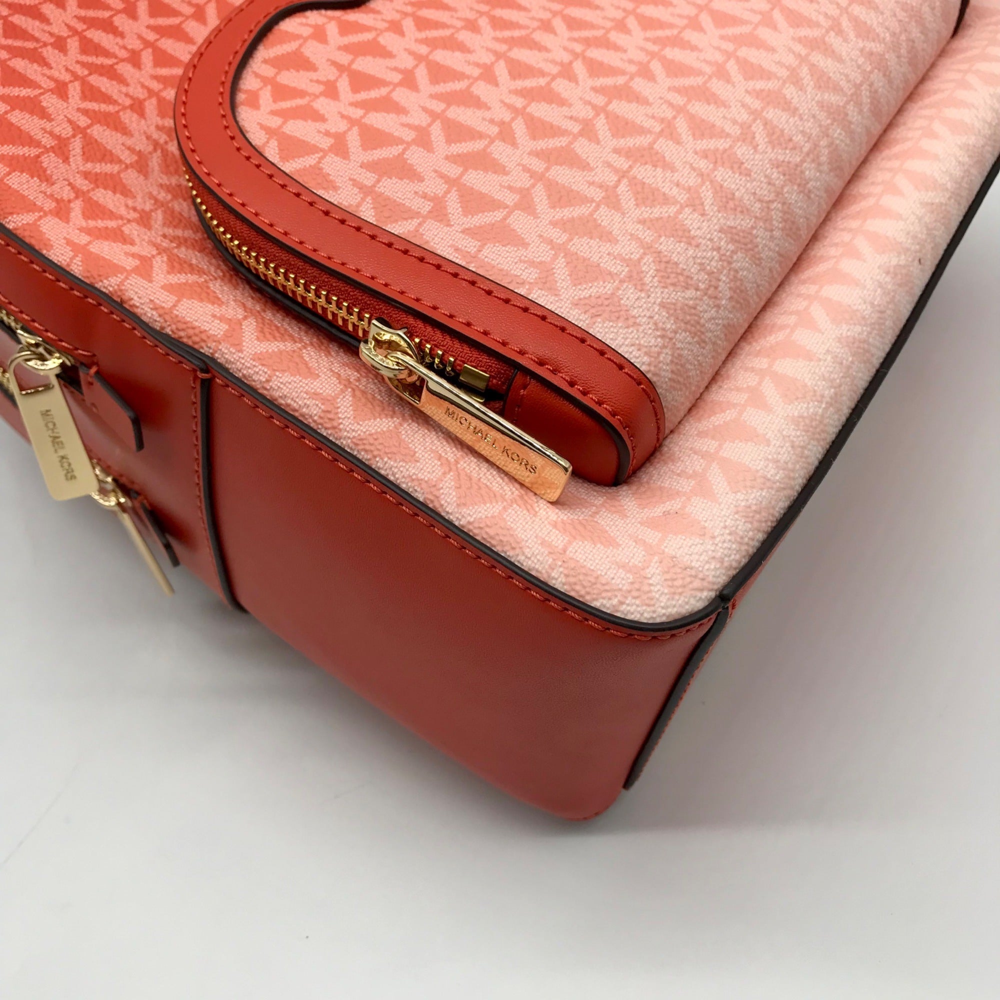 Michael Kors Red Clay Jaycee Zip Pocket Backpack Bag