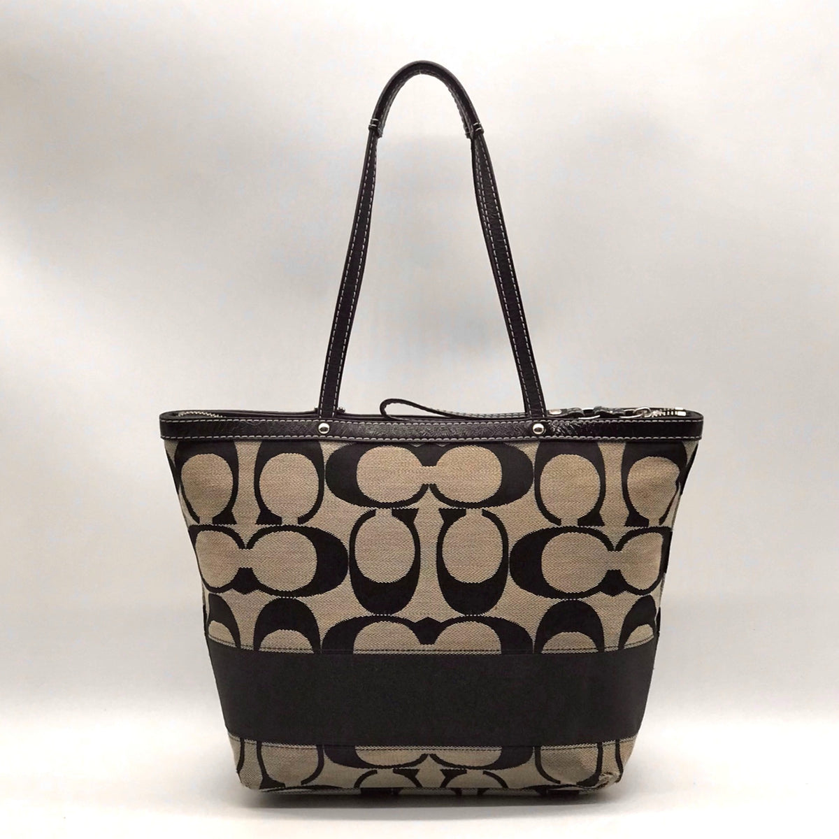 Coach Signature Canvas Black Tote Bag F15112