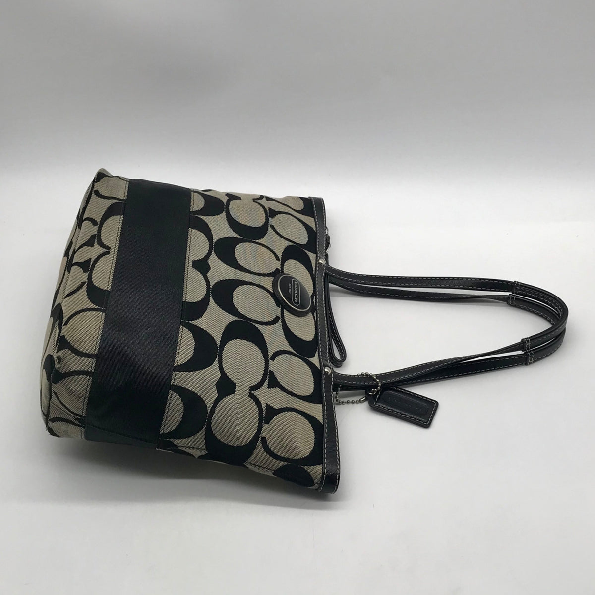 Coach Signature Canvas Black Tote Bag F15112