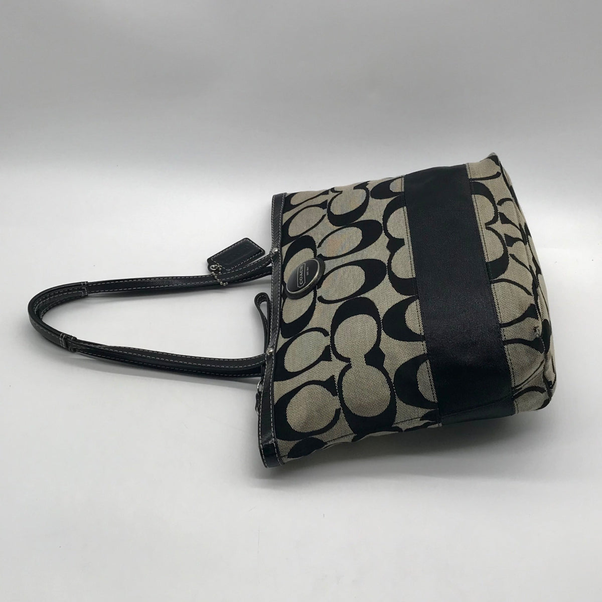 Coach Signature Canvas Black Tote Bag F15112