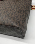 Michael Kors Brown Monogram Coated Canvas Jet Set Shoulder Bag