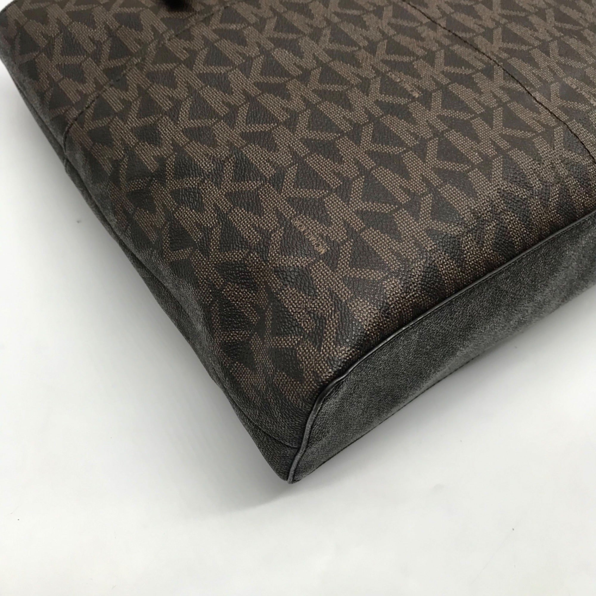 Michael Kors Brown Monogram Coated Canvas Jet Set Shoulder Bag