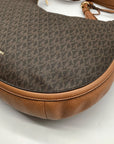 Michael Kors Brown Monogram Canvas Lydia Hobo Shoulder Bag
