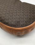 Michael Kors Brown Monogram Canvas Lydia Hobo Shoulder Bag