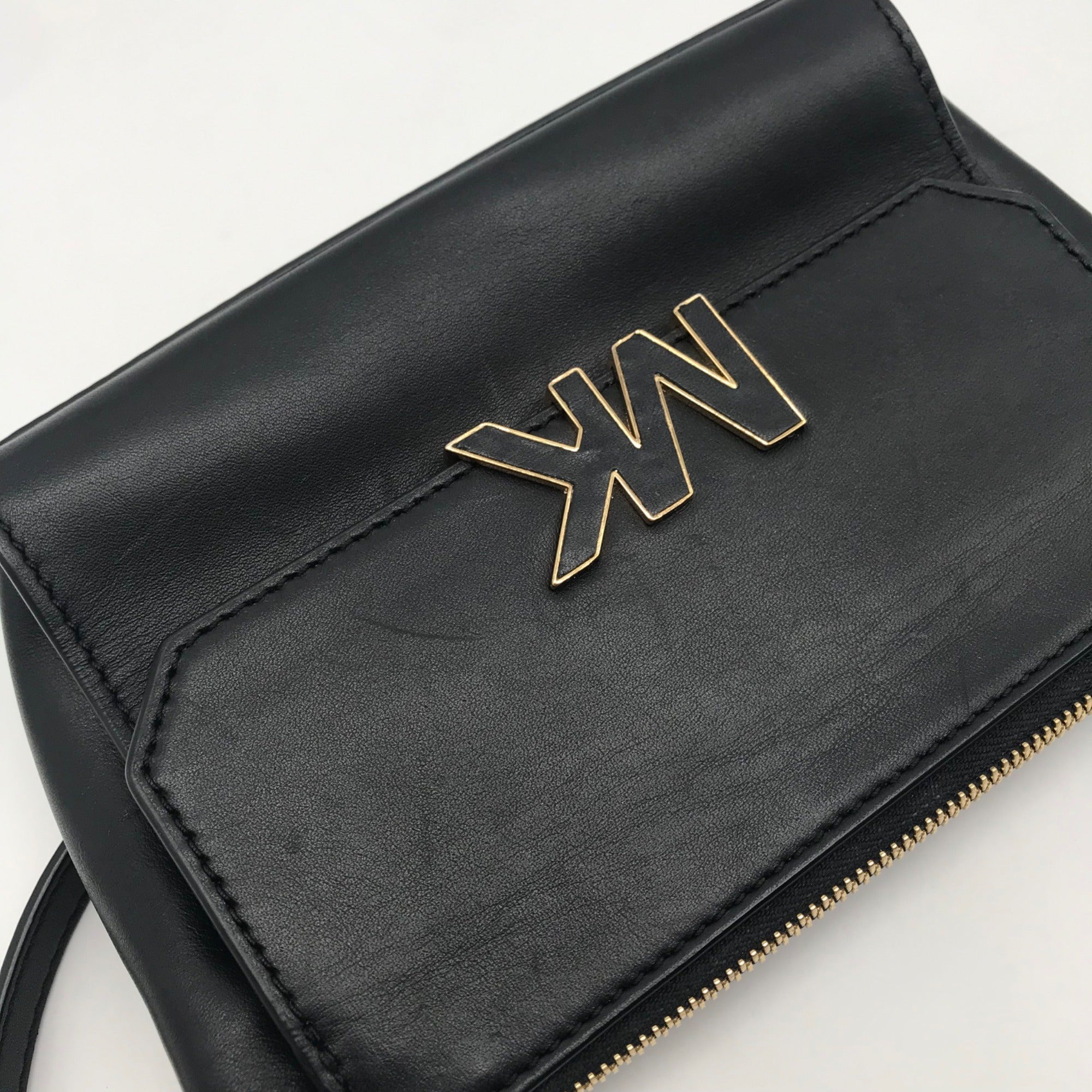 Michael Kors Black Leather Florence Crossbody Bag