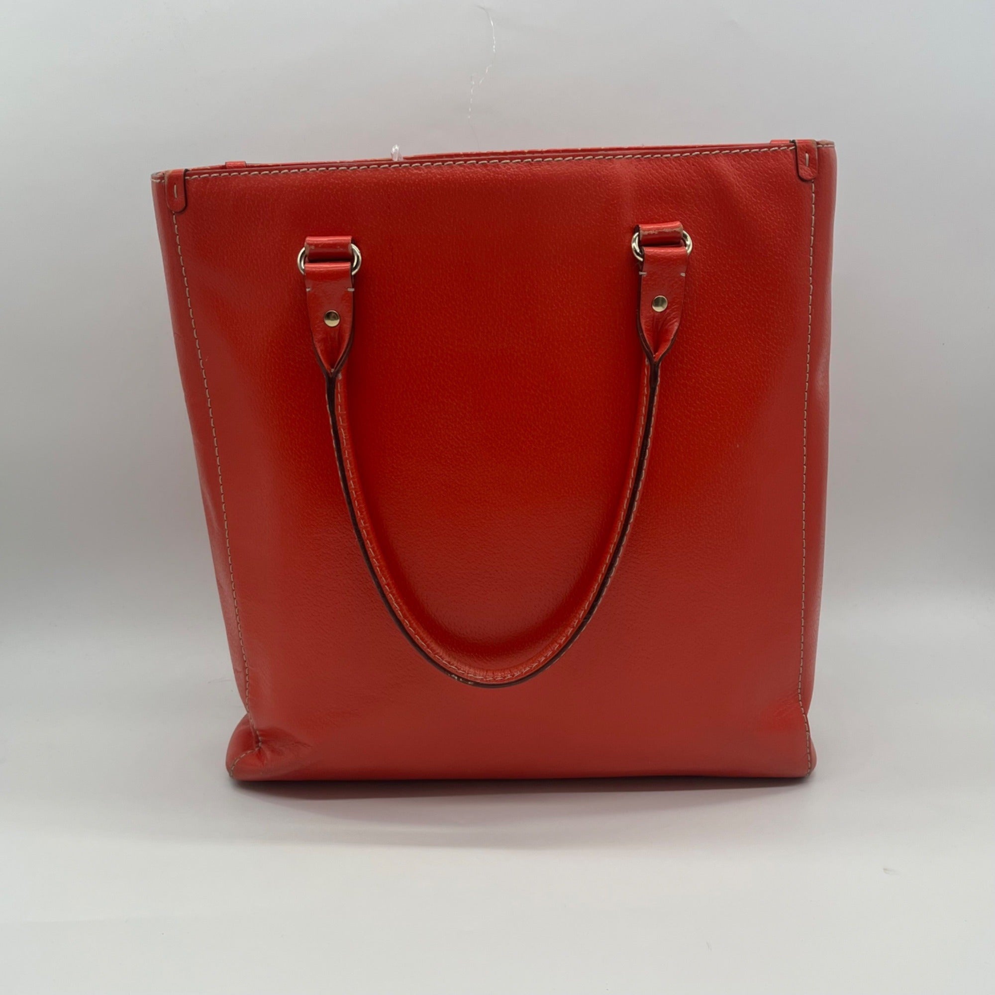 Kate Spade Red Pebbled Grain Leather Tote Bag