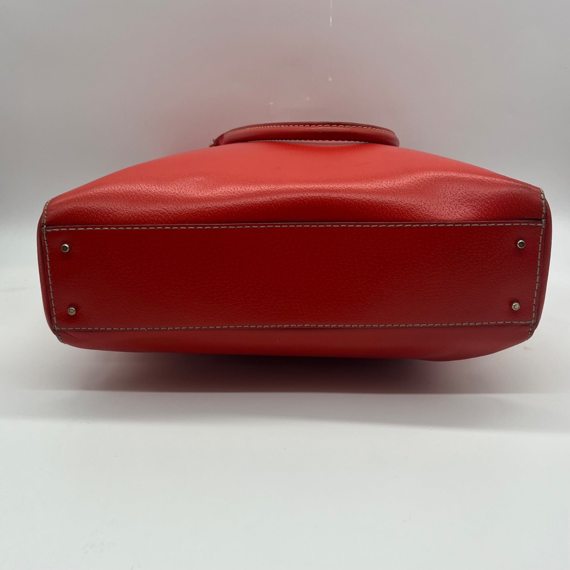 Kate Spade Red Pebbled Grain Leather Tote Bag