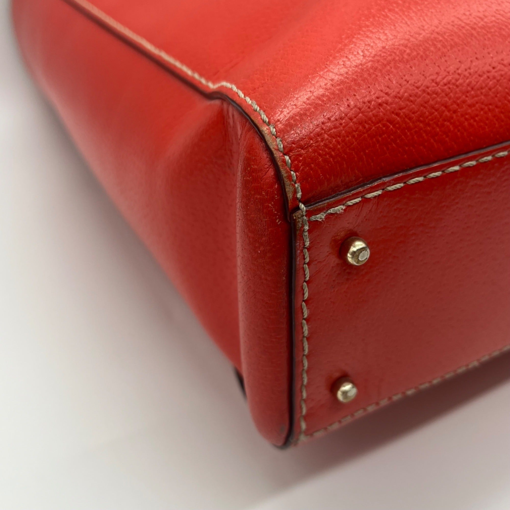 Kate Spade Red Pebbled Grain Leather Tote Bag