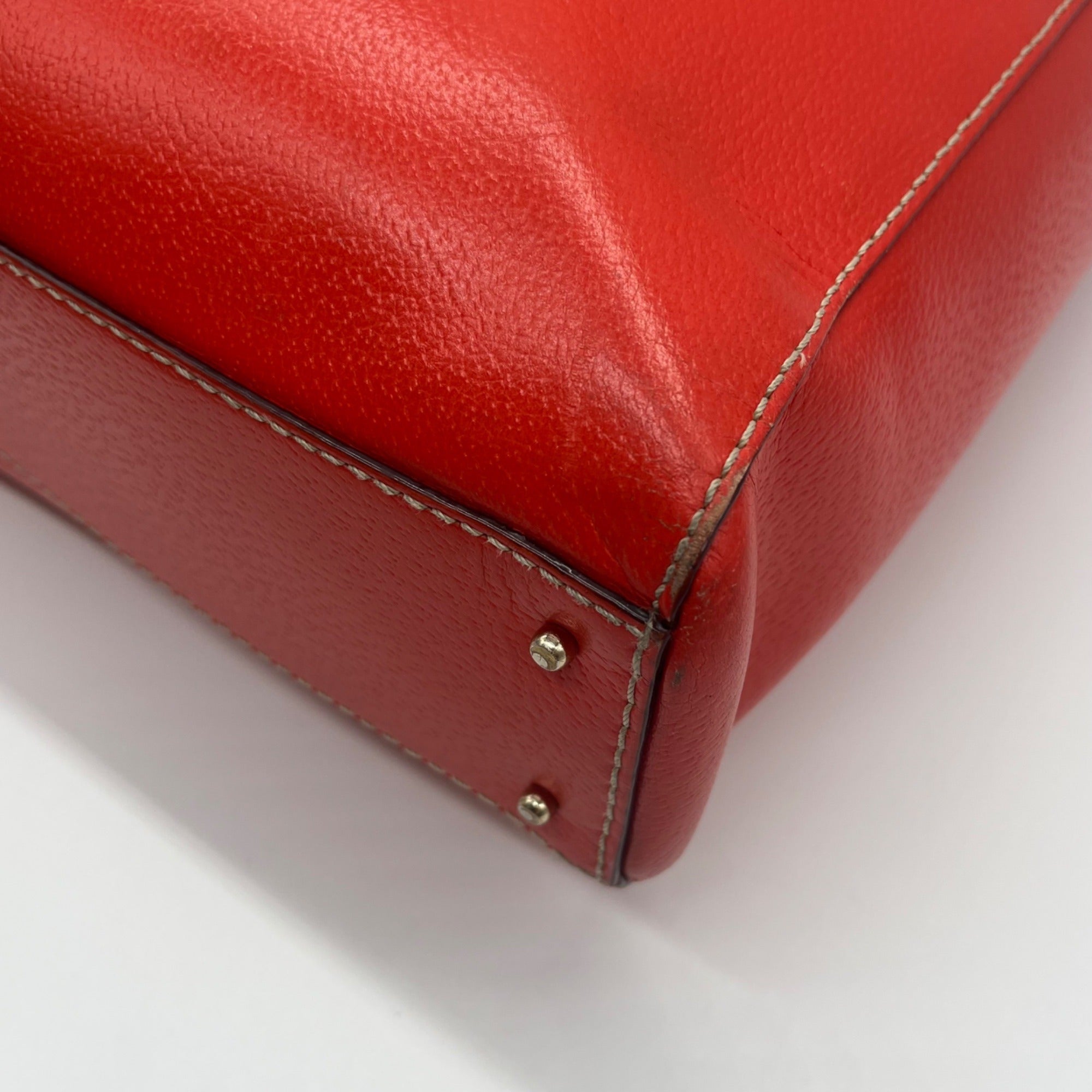 Kate Spade Red Pebbled Grain Leather Tote Bag