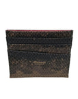 Hammit Brown Snakeskin Embossed Leather Card Holder