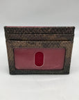 Hammit Brown Snakeskin Embossed Leather Card Holder