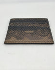 Hammit Brown Snakeskin Embossed Leather Card Holder