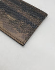 Hammit Brown Snakeskin Embossed Leather Card Holder