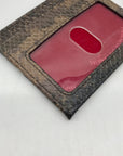 Hammit Brown Snakeskin Embossed Leather Card Holder