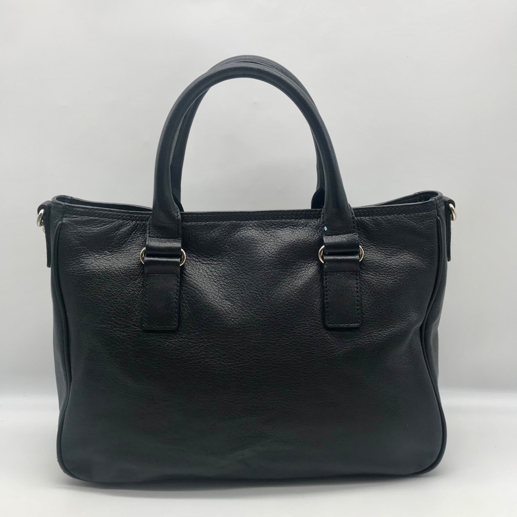 Kate Spade Black Pebbled Leather Primrose Hill Goldie Satchel Bag