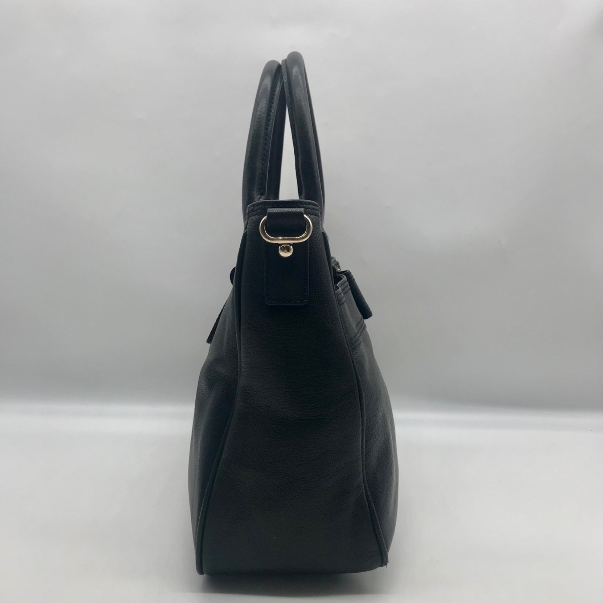 Kate Spade Black Pebbled Leather Primrose Hill Goldie Satchel Bag