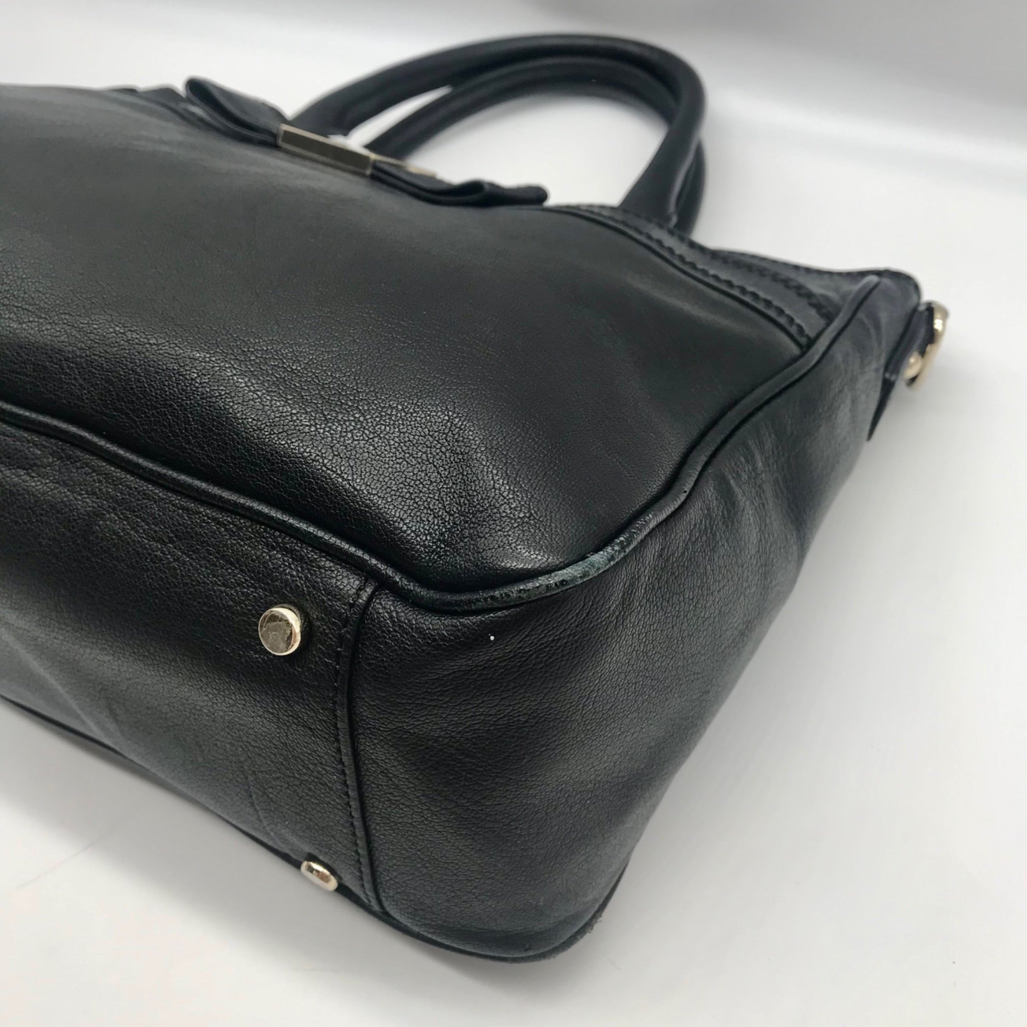 Kate Spade Black Pebbled Leather Primrose Hill Goldie Satchel Bag
