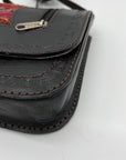 Artisan Black Leather Crossbody Bag