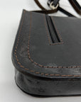Artisan Black Leather Crossbody Bag