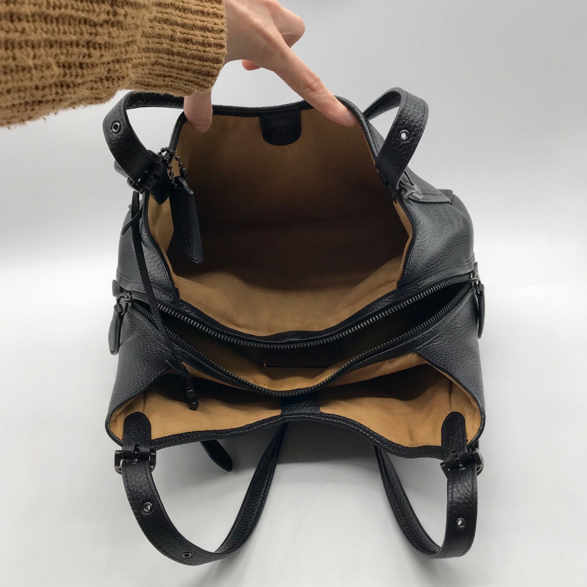 Coach Black Pebbled Leather Ella Shoulder Bag C4824
