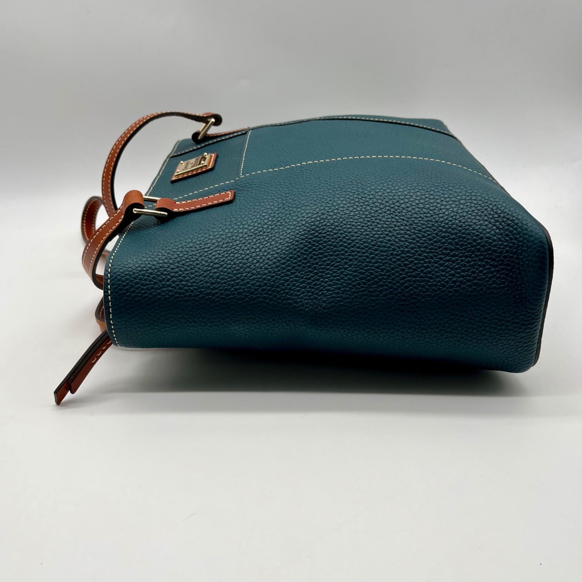Dooney &amp; Bourke Teal Pebble Grain Lexington Small Tote Bag