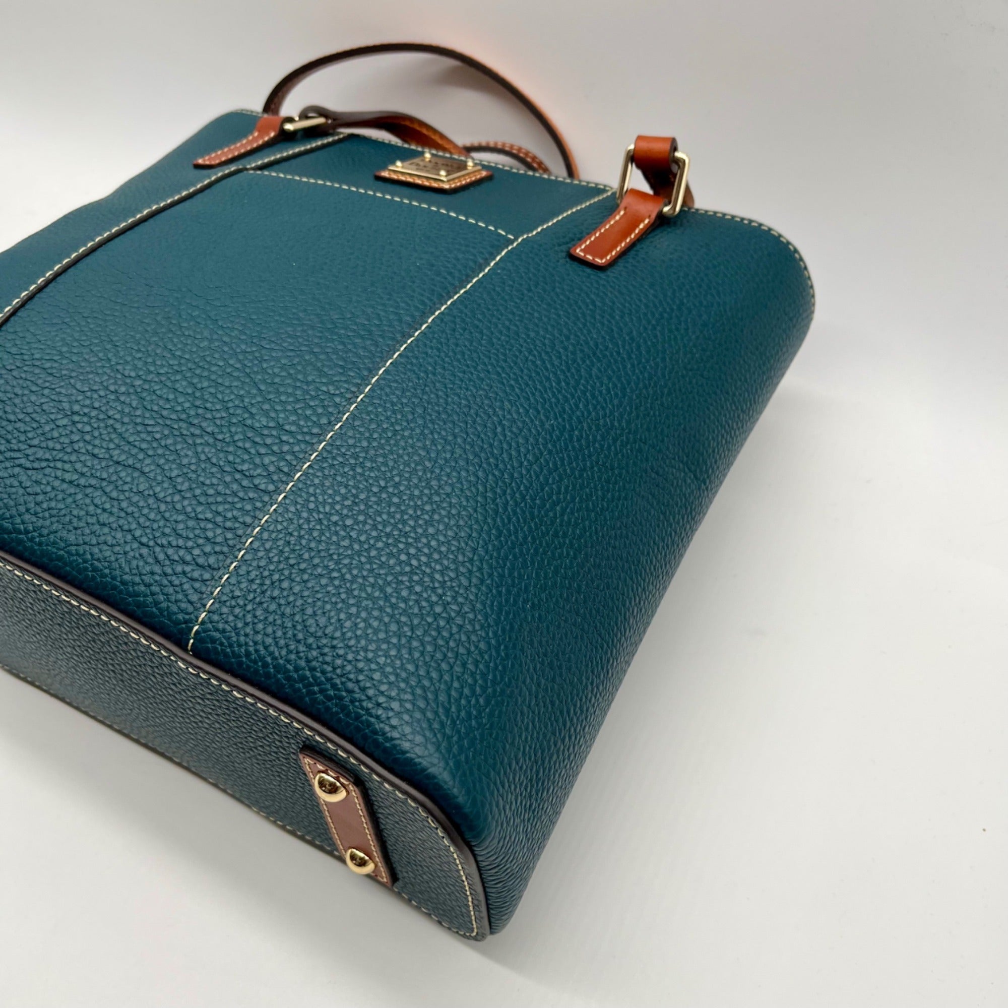 Dooney &amp; Bourke Teal Pebble Grain Lexington Small Tote Bag