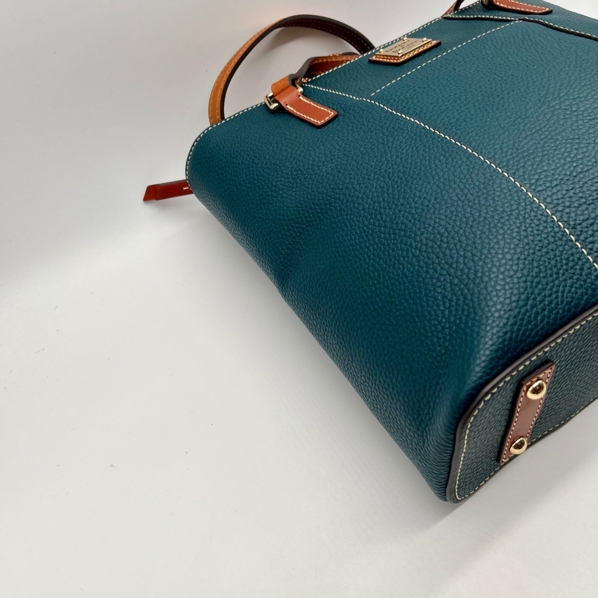 Dooney &amp; Bourke Teal Pebble Grain Lexington Small Tote Bag