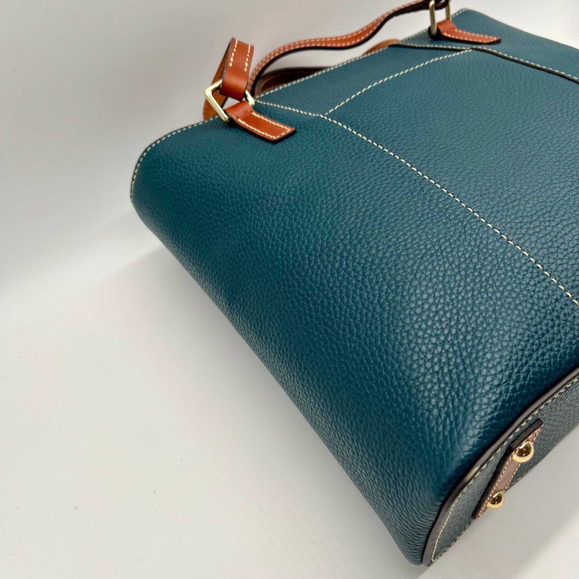 Dooney &amp; Bourke Teal Pebble Grain Lexington Small Tote Bag