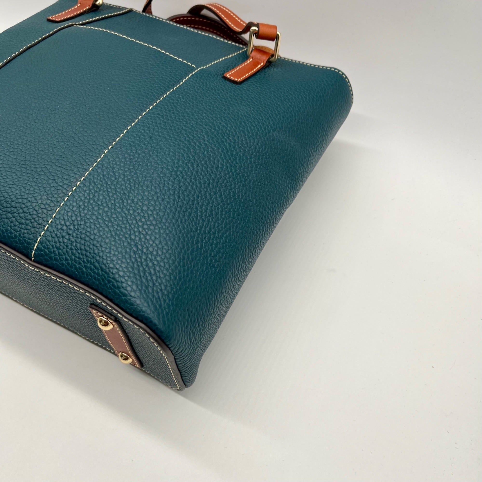 Dooney &amp; Bourke Teal Pebble Grain Lexington Small Tote Bag