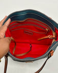 Dooney & Bourke Teal Pebble Grain Lexington Small Tote Bag
