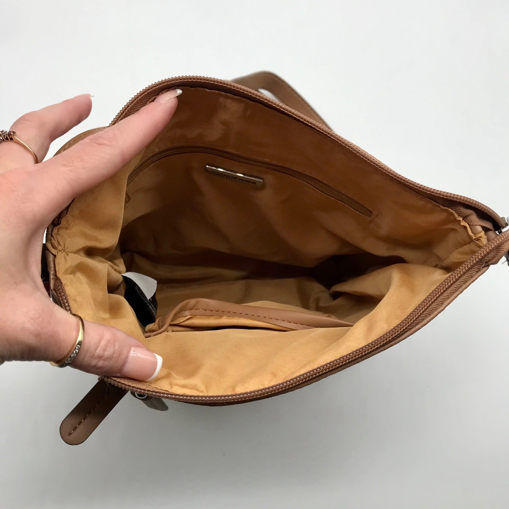 Giani Bernini Brown Pebble Crossbody Bag