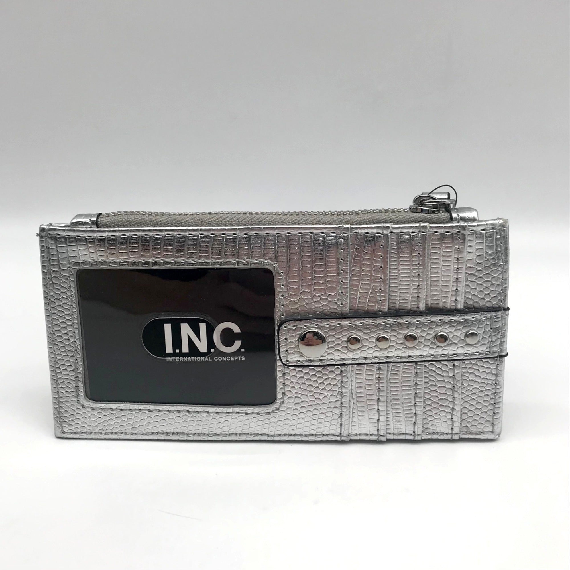 I.N.C. International Concepts Silver Hazel Embossed Card Case  - NWT