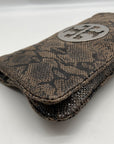 Tory Burch Gray & Black Snake Embossed Leather Reva Clutch